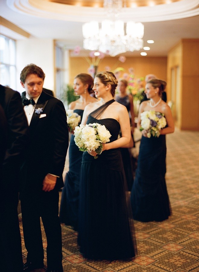bridal party candid photographs philly weddings blue dresses white bouquets evantine design liz banfield