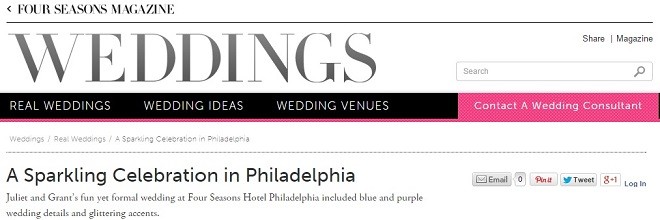 Four Seasons Magazine Philadelphia Wedding Evantine Design