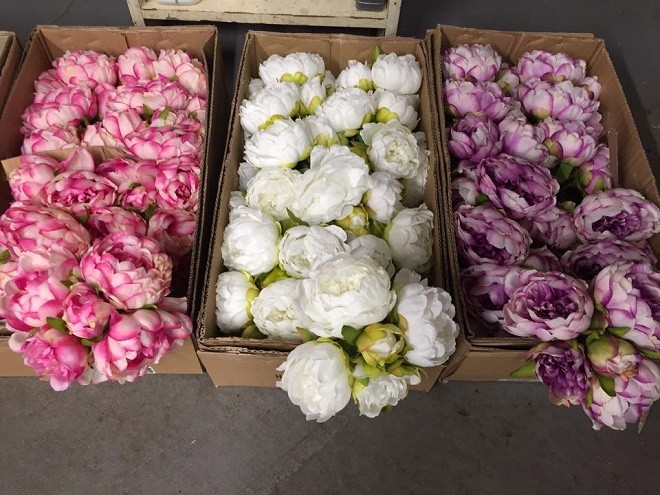 Silk Flowers Faux Roses and Peonies Evantine Design Rittenhouse Florists