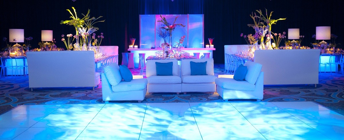 blue wave lighting white dance floor philly mitzvahs evantine design susan beard