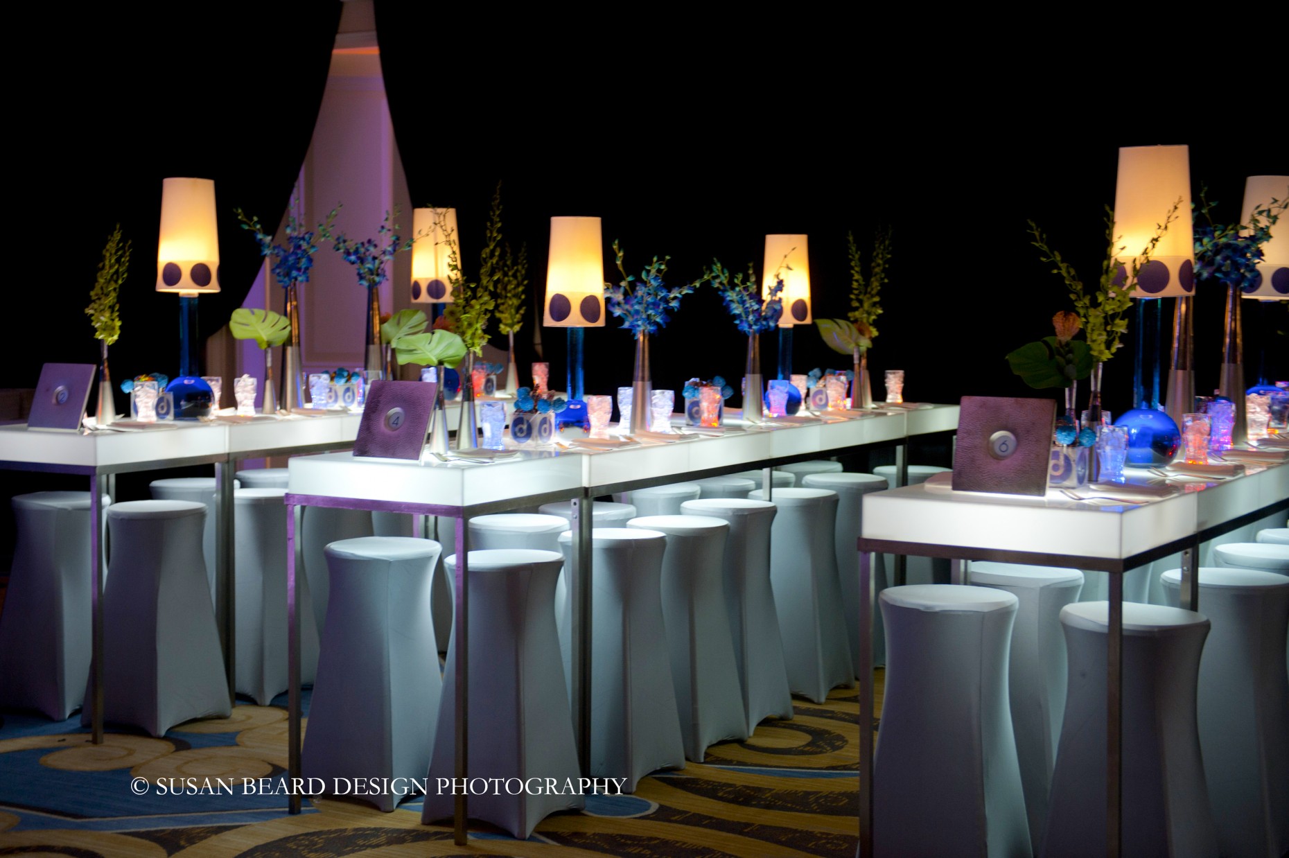 kids tables for mitzvahs high community tables blue and white event designe evantine design