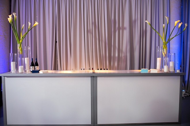 modern white lounge mitzvah with raw wood blue lighting evantine designn moulin loft space philadelphia 33