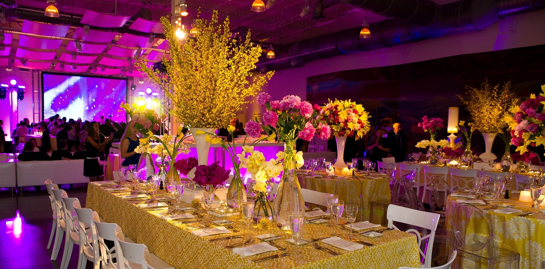 Hot Pink and Yellow Bat Mitzvah Parties Philadelphia Event Planner Evantine Design