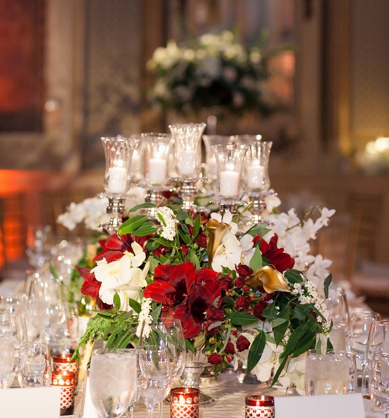 Traditional Christmas Wedding Decorations Evantine Design Floral Design Hotel duPont Weddings