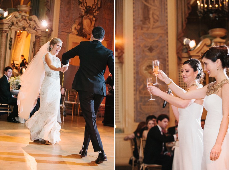 hotel dupont winter wedding evantine design wedding planner gold and red wedding design first dance and bridesmaids toast