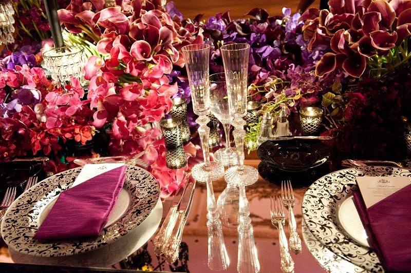 purple orchid mirror table sweetheart table evantine design weddings philadelphia