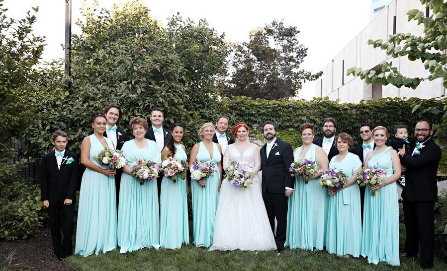 aqua bridesmaids gowns beach weddings philadelphia evantine design