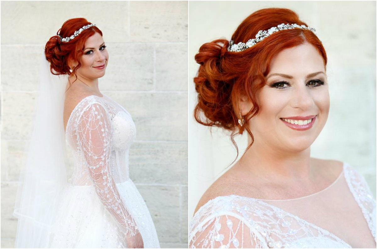 bridal portraits red hair evantine weddings philadelphia