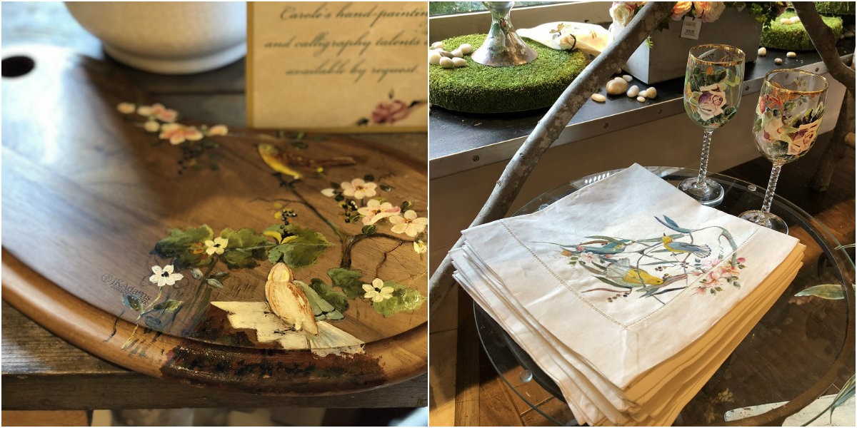 hand painted event accessories carole powers gordon evantine design