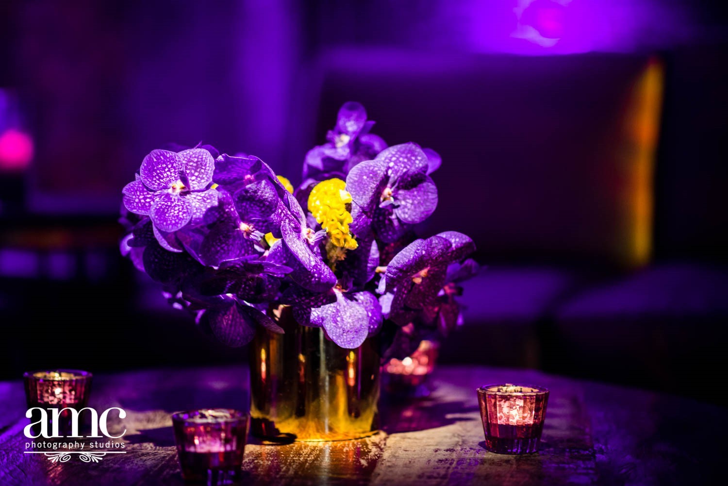 bat mitzvah party planners evantine design purple orchids